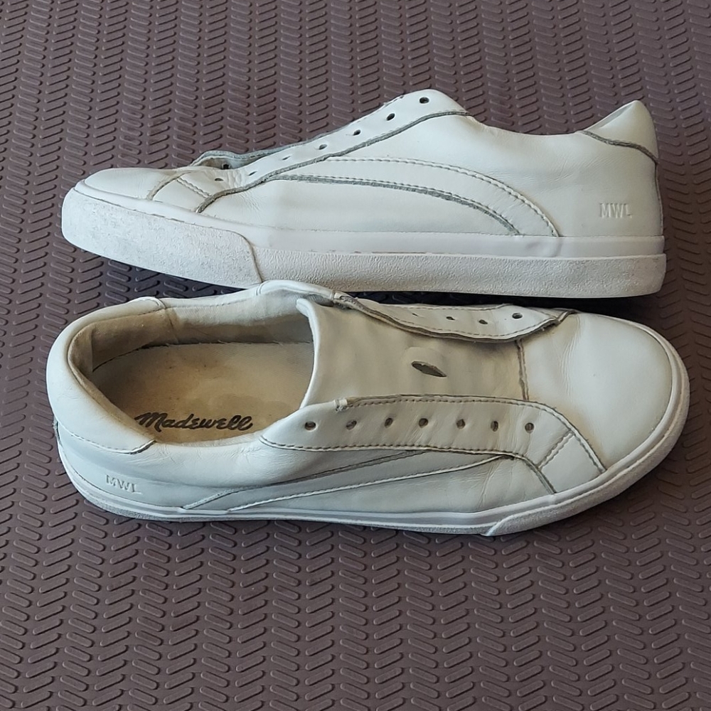 Madewell Sidewalk white leather sneakers size 8